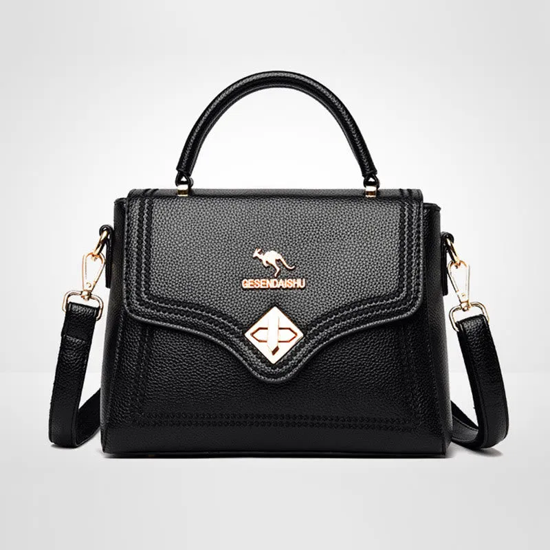 Classic Tote For Commuting Outing Minimalist Small Leather Handbag