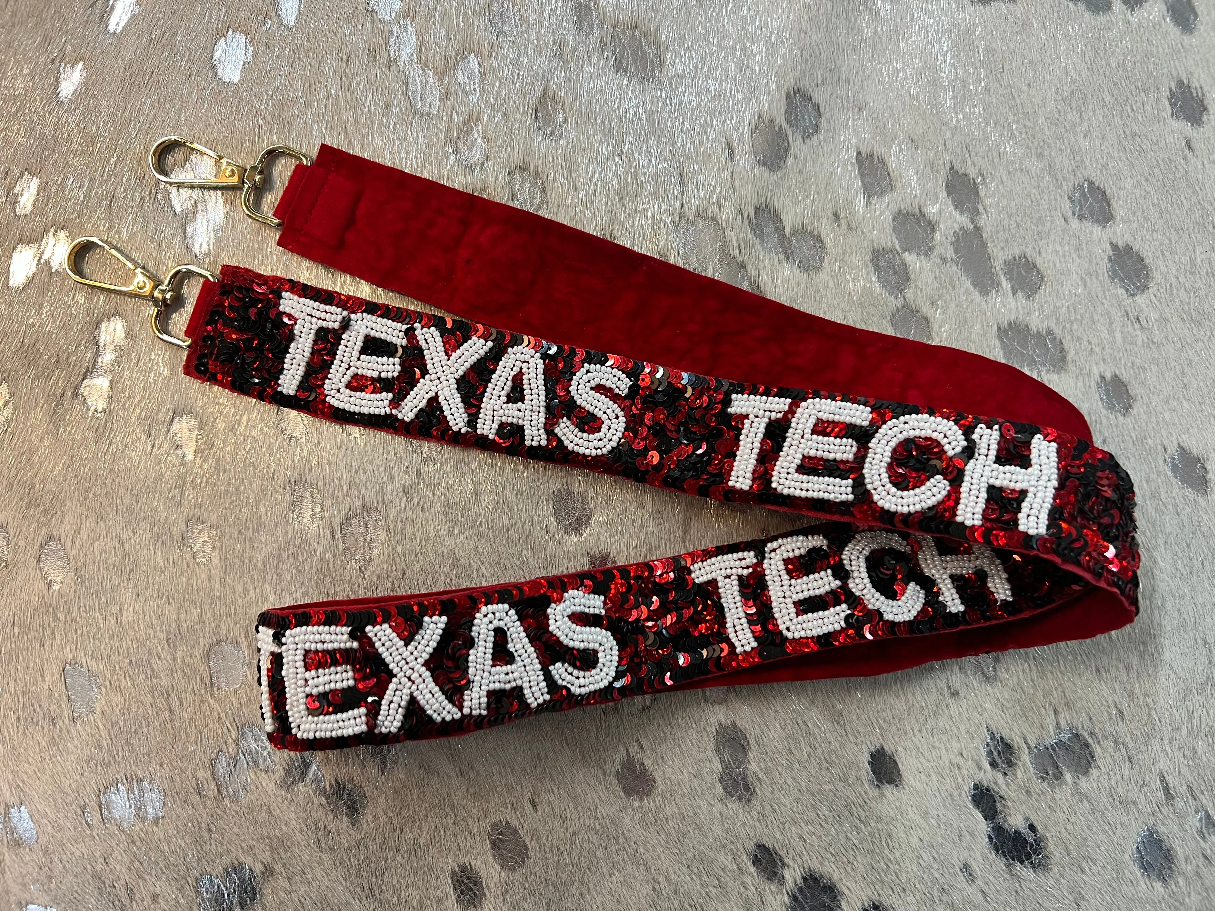 Collegiate Sequin Strap-Texas Tech