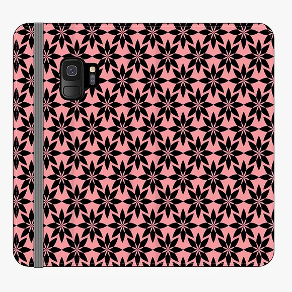 Folio - Phone Wallet with Artistic Pattern on Pink Background
