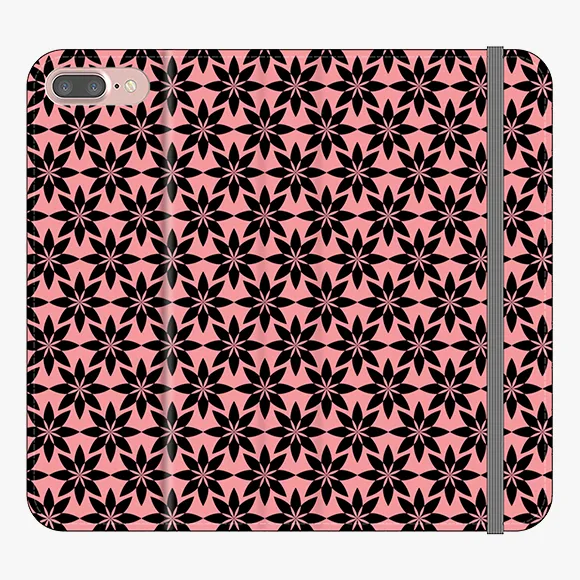 Folio - Phone Wallet with Artistic Pattern on Pink Background