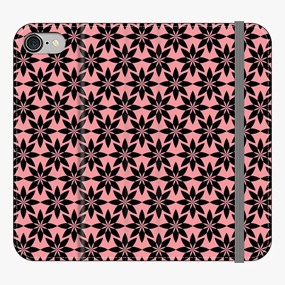 Folio - Phone Wallet with Artistic Pattern on Pink Background