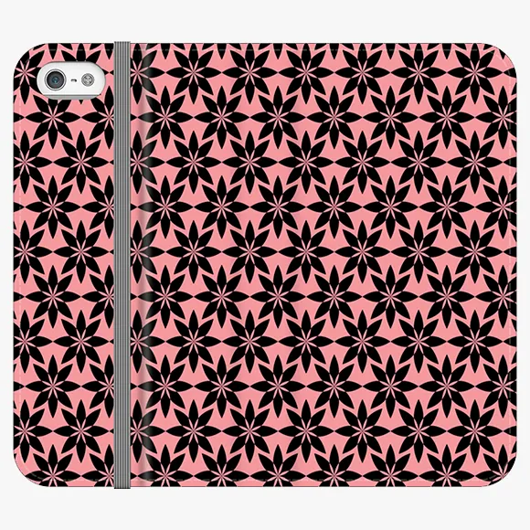 Folio - Phone Wallet with Artistic Pattern on Pink Background