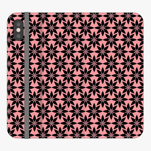 Folio - Phone Wallet with Artistic Pattern on Pink Background