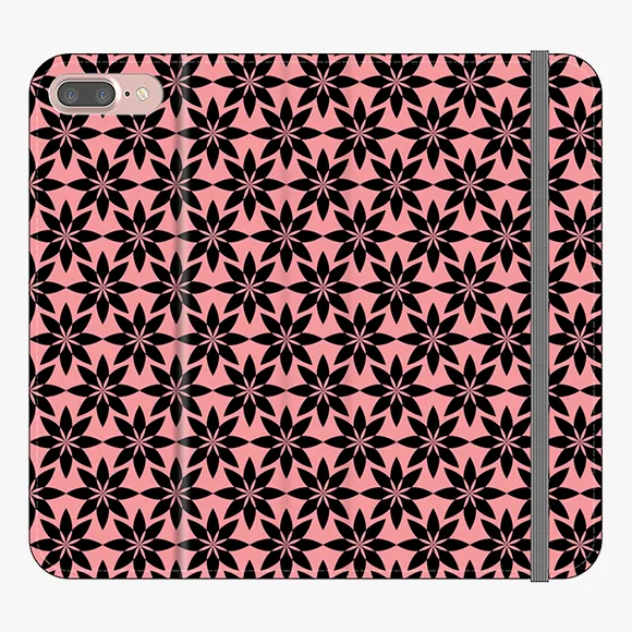 Folio - Phone Wallet with Artistic Pattern on Pink Background