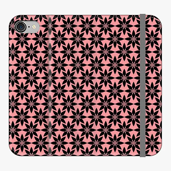 Folio - Phone Wallet with Artistic Pattern on Pink Background