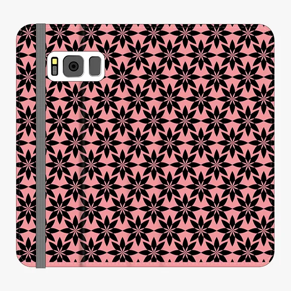 Folio - Phone Wallet with Artistic Pattern on Pink Background