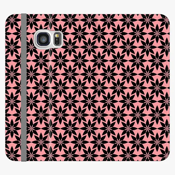 Folio - Phone Wallet with Artistic Pattern on Pink Background