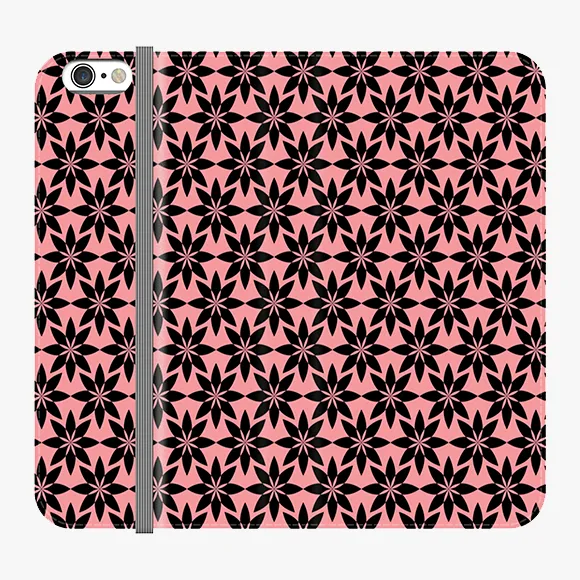 Folio - Phone Wallet with Artistic Pattern on Pink Background