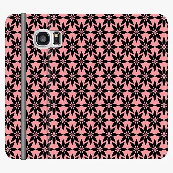 Folio - Phone Wallet with Artistic Pattern on Pink Background