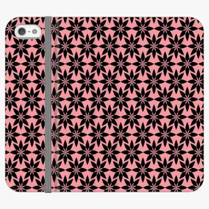 Folio - Phone Wallet with Artistic Pattern on Pink Background