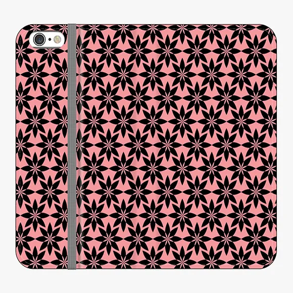 Folio - Phone Wallet with Artistic Pattern on Pink Background
