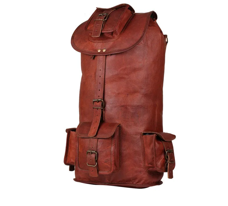 Full Grain Leather Backpack 20"