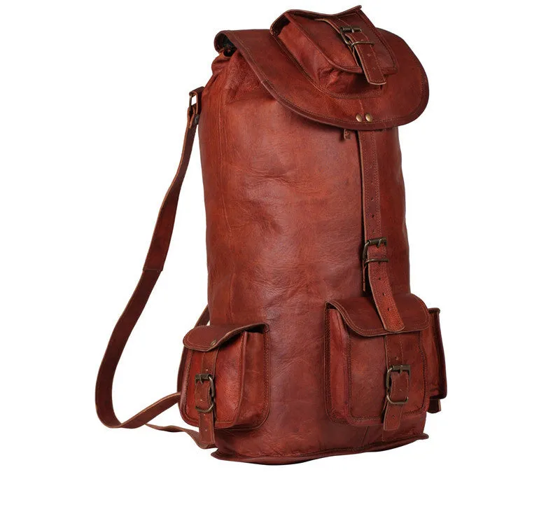 Full Grain Leather Backpack 20"