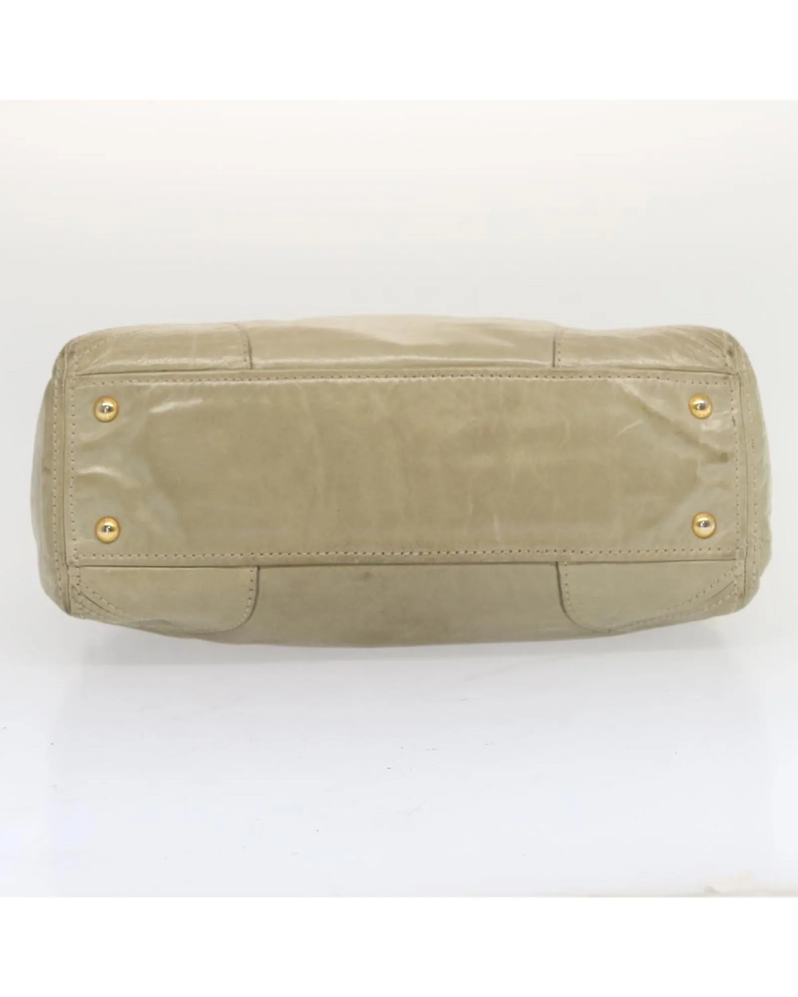 Gray Leather Hand Bag by Prada