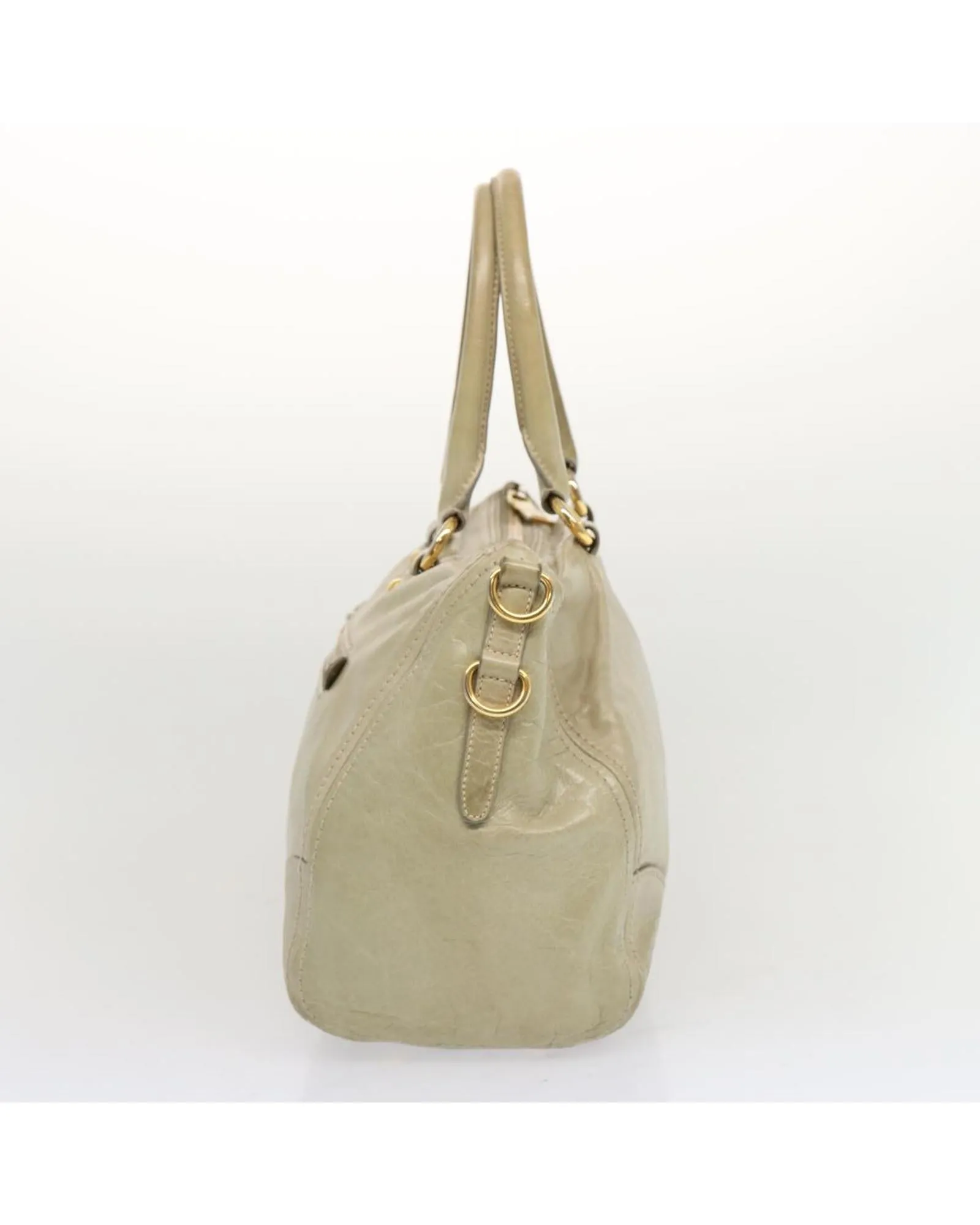 Gray Leather Hand Bag by Prada