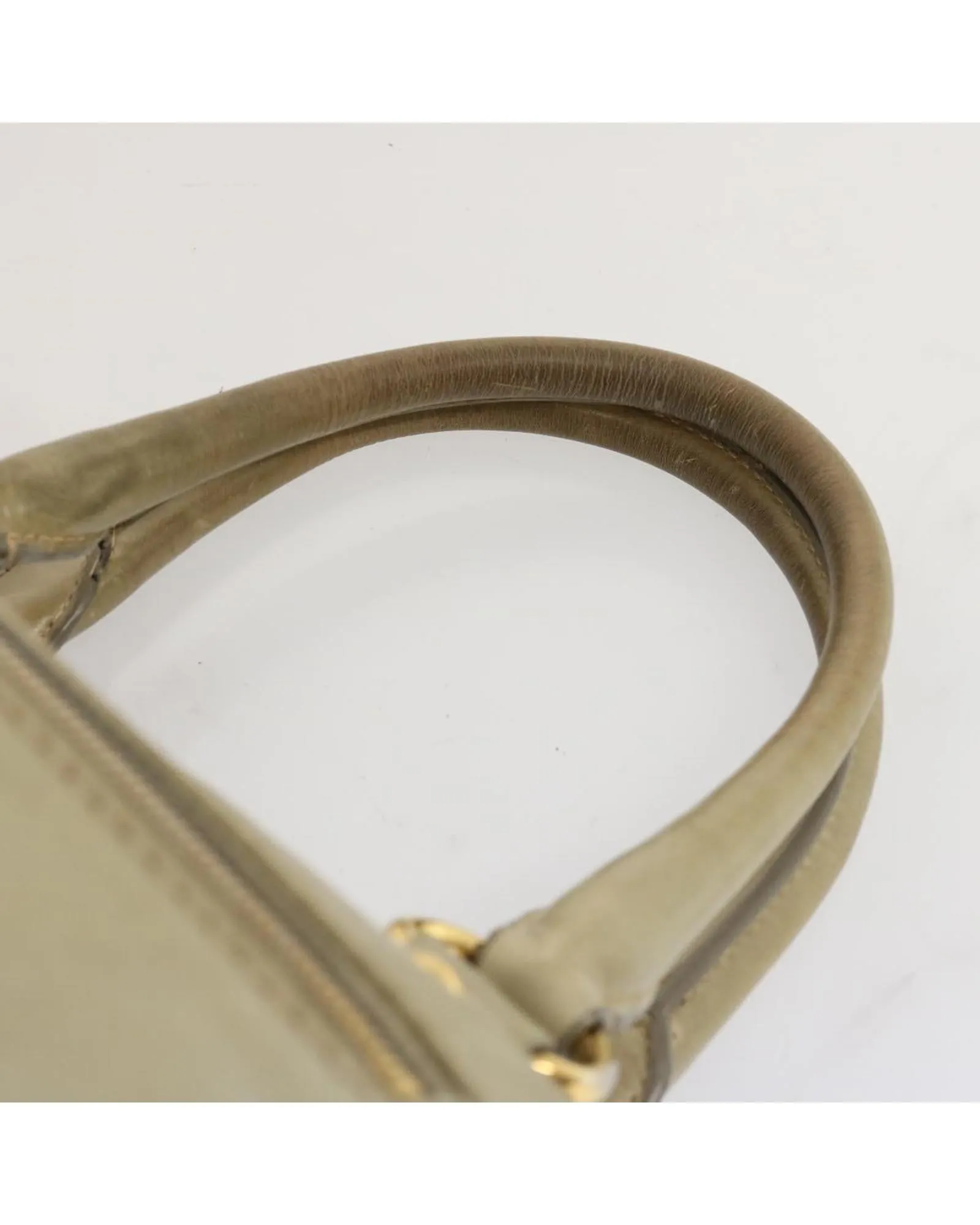 Gray Leather Hand Bag by Prada