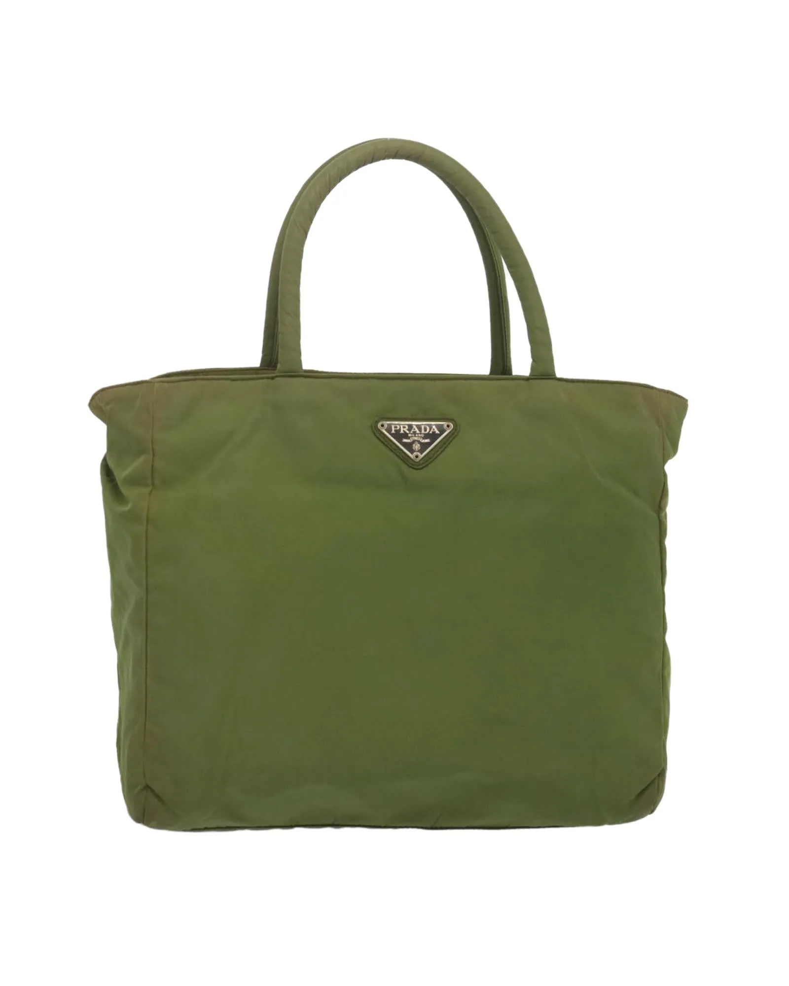 Green Nylon Hand Bag with Guarantee Card and Italian Craftsmanship