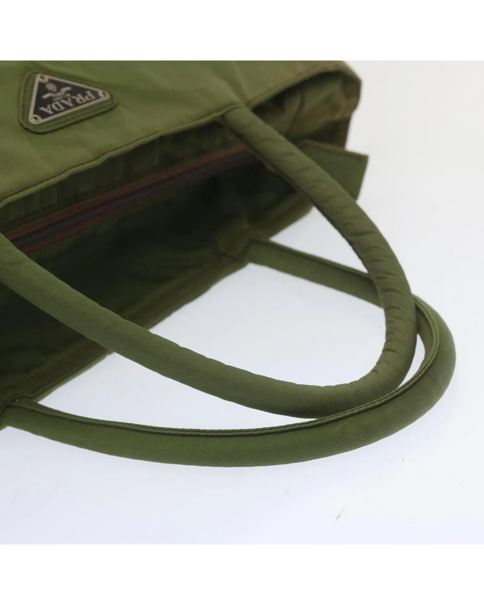 Green Nylon Hand Bag with Guarantee Card and Italian Craftsmanship