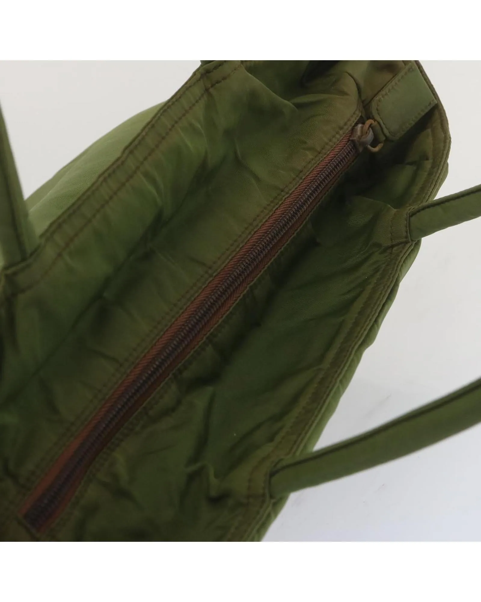 Green Nylon Hand Bag with Guarantee Card and Italian Craftsmanship