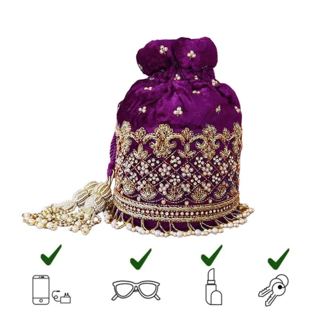 Gulab Purple Potli | Made to Order