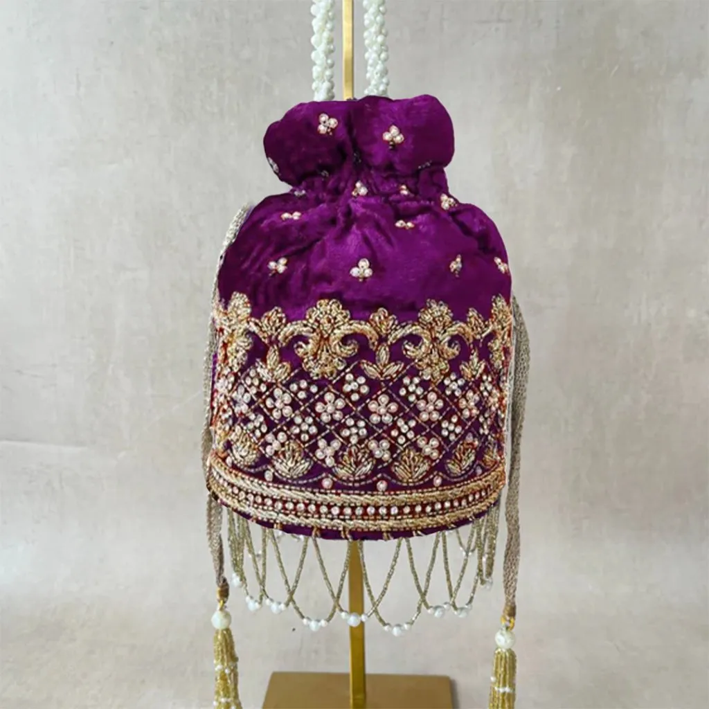 Gulab Purple Potli | Made to Order