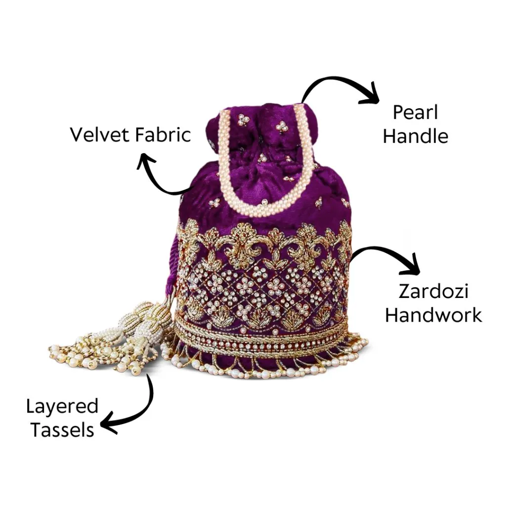 Gulab Purple Potli | Made to Order