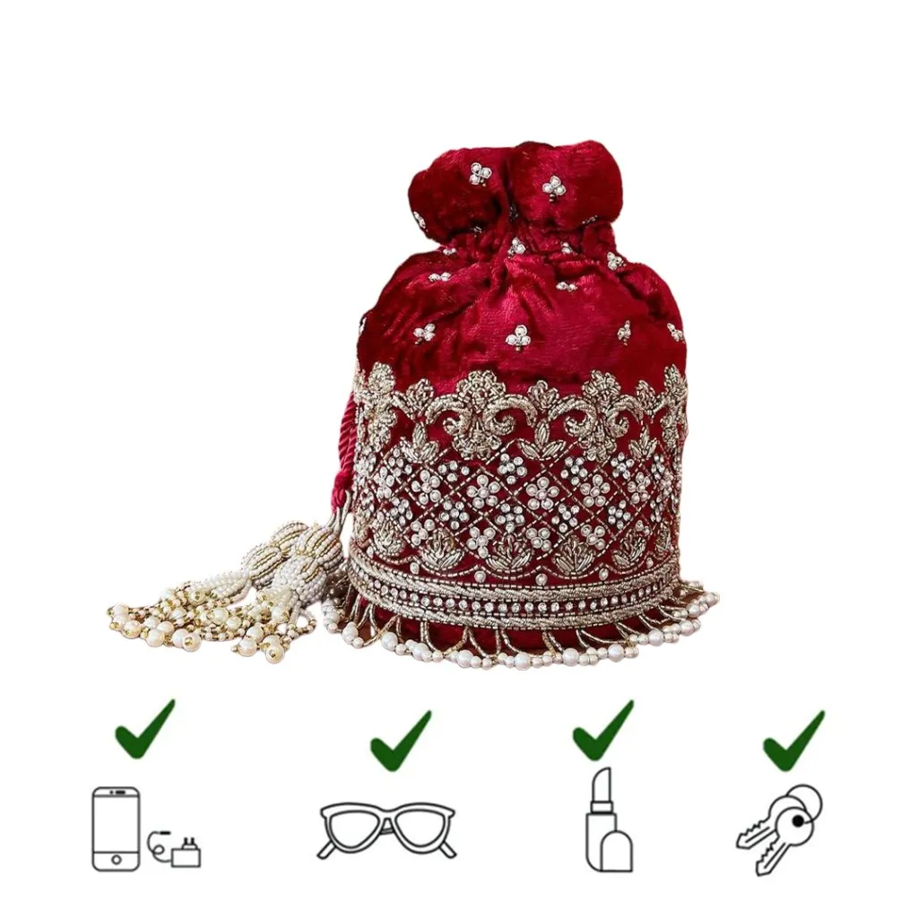 Gulab Red Potli | Made to Order