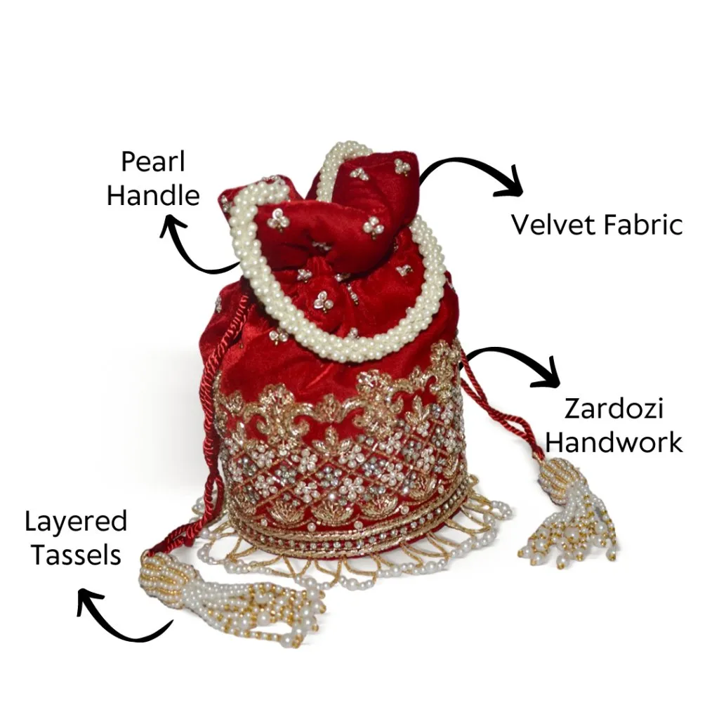 Gulab Red Potli | Made to Order