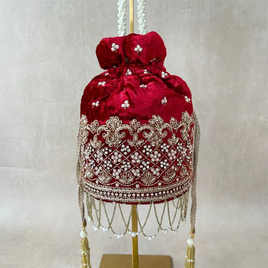 Gulab Red Potli | Made to Order