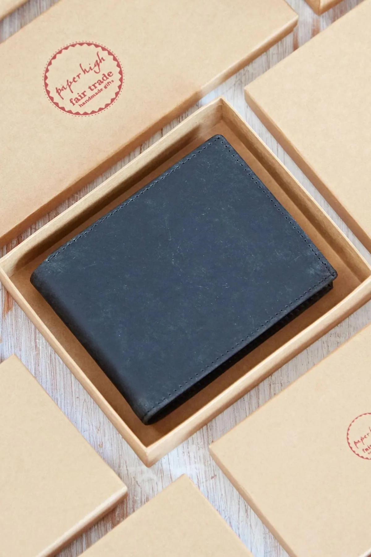 Handmade Buffalo Leather Wallet In Black