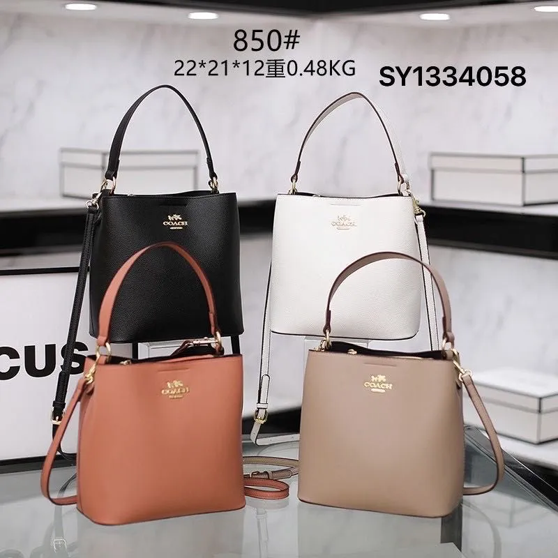High-Quality Women Bag - Coach Bucket Bag with Branded Box (Peach)
