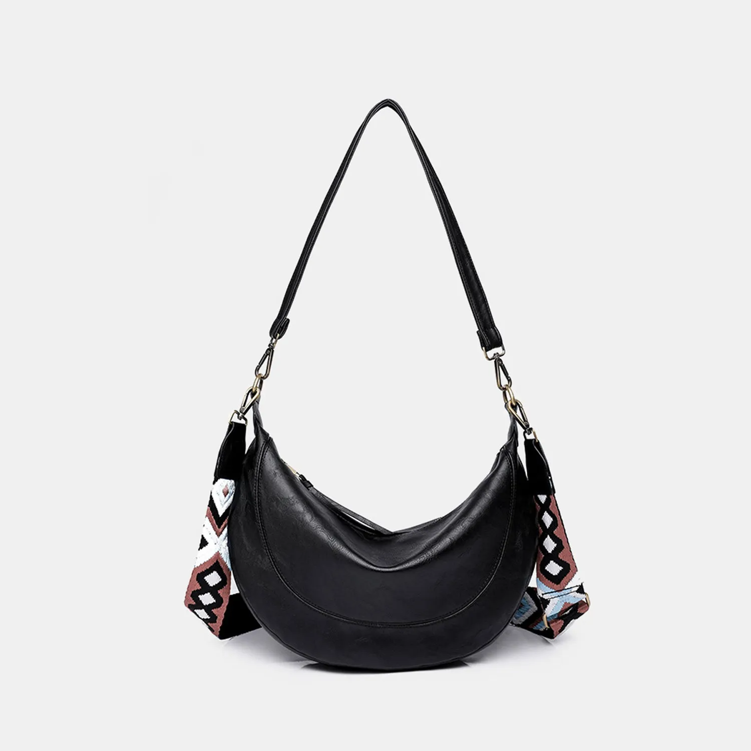 Hobo Bag Women's Fashion Boho Slouchy PU Leather Crossbody Bag with short and long handle
