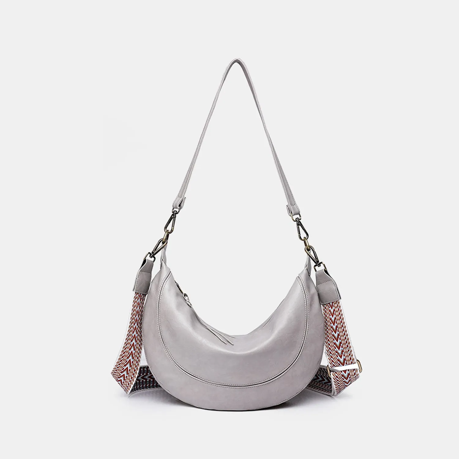 Hobo Bag Women's Fashion Boho Slouchy PU Leather Crossbody Bag with short and long handle