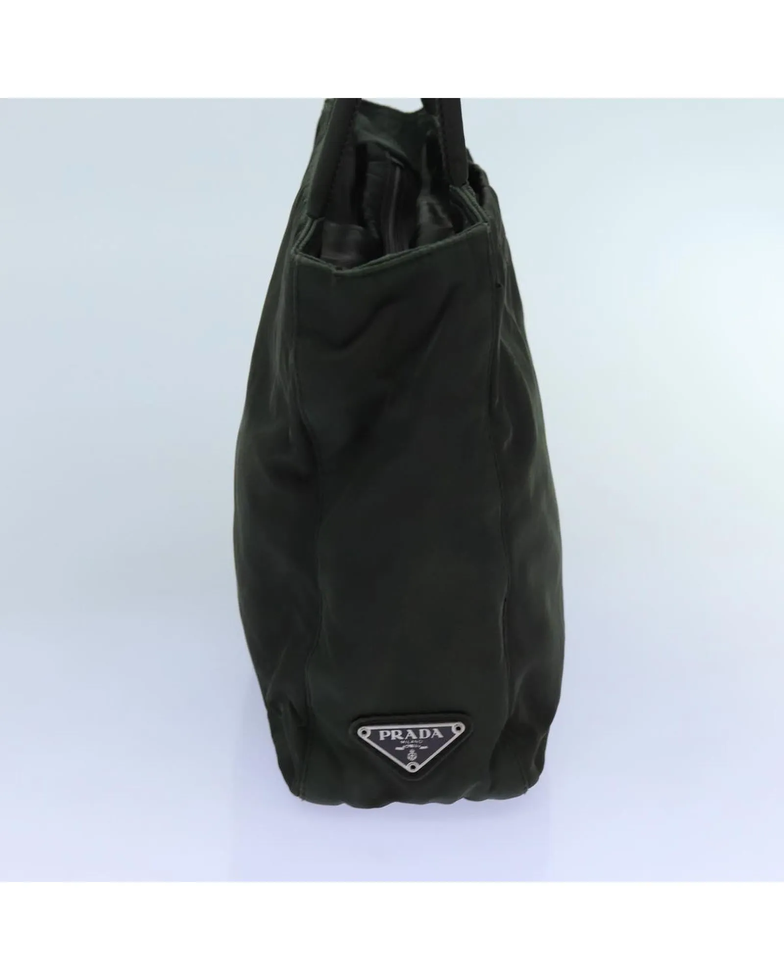 Khaki Nylon Hand Bag with Guarantee Card - Made in Italy