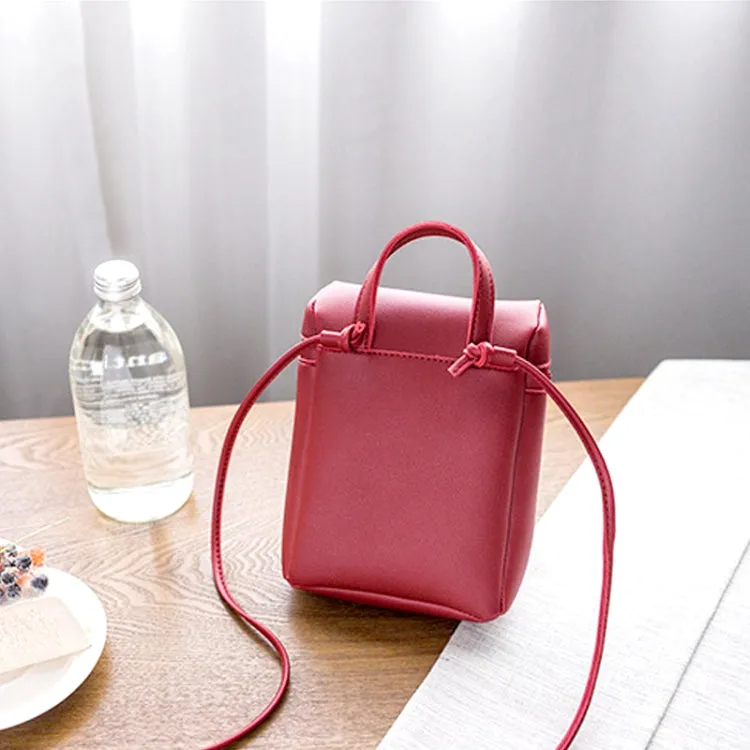 Ladies Simple Casual Shoulder Messenger Bag Small Change Mobile Phone Crossbody Bucket Bag