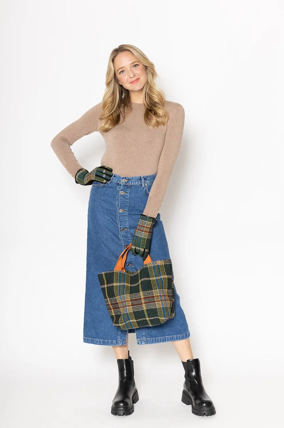 Large Plaid Tote Bag