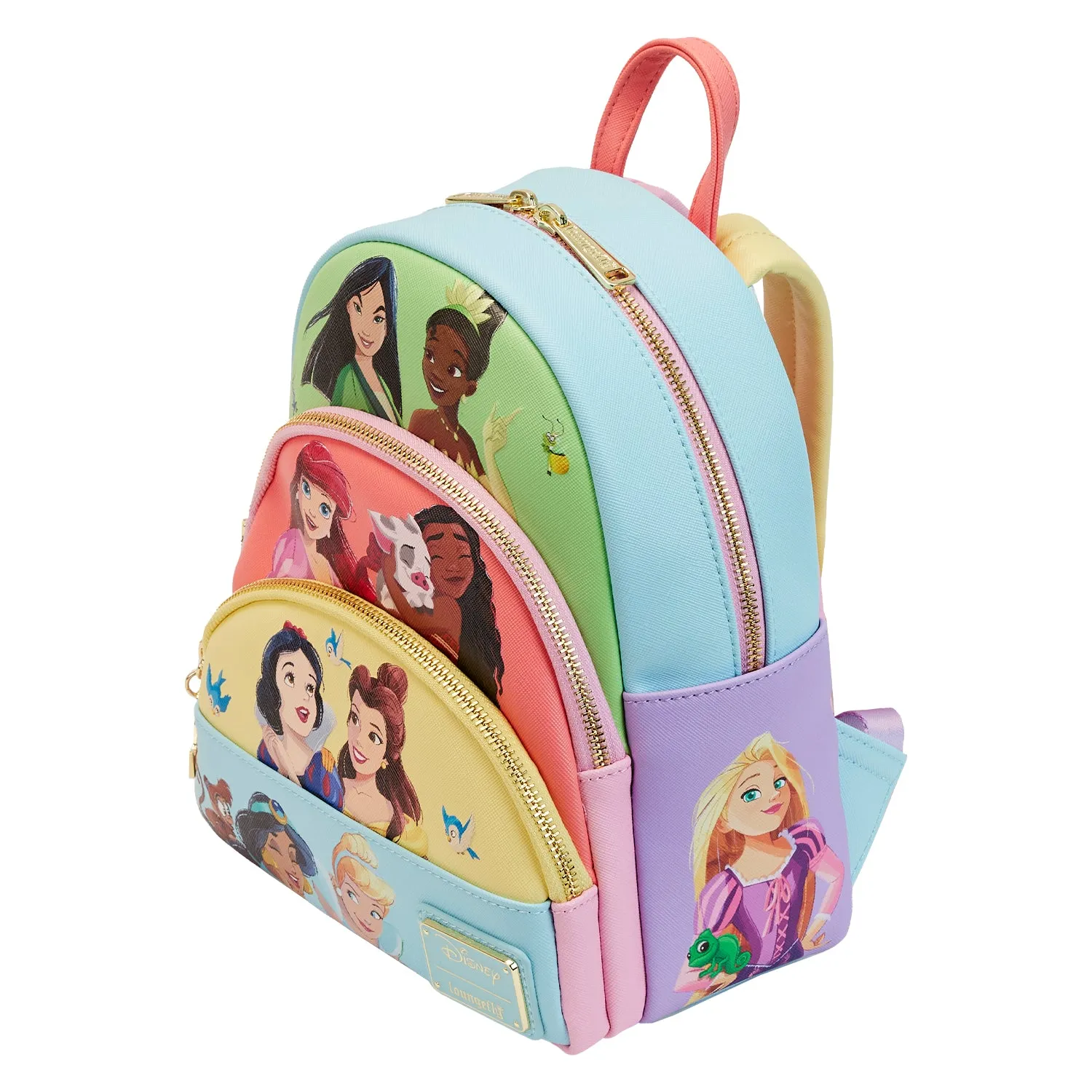 LF Disney Princess Collage Triple Pocket Mini Backpack