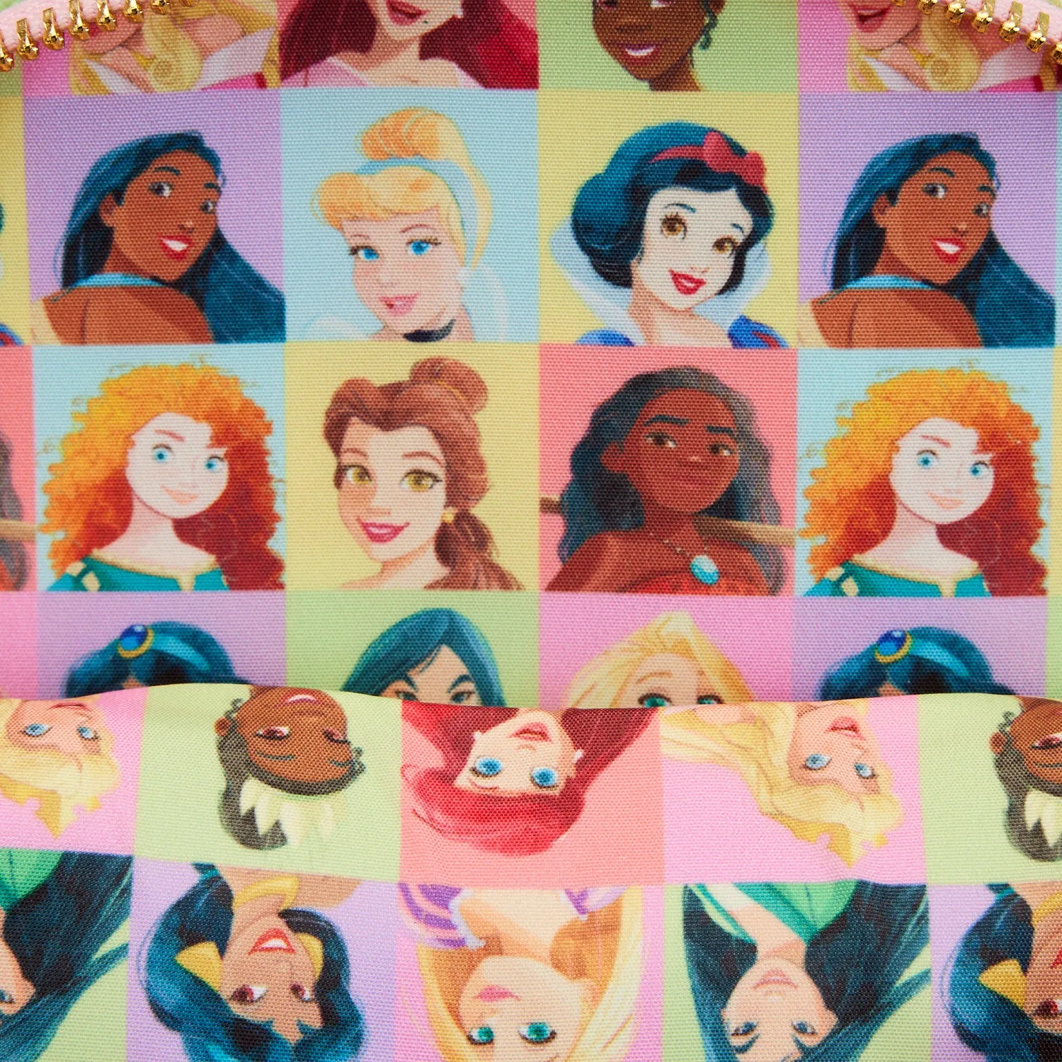 LF Disney Princess Collage Triple Pocket Mini Backpack