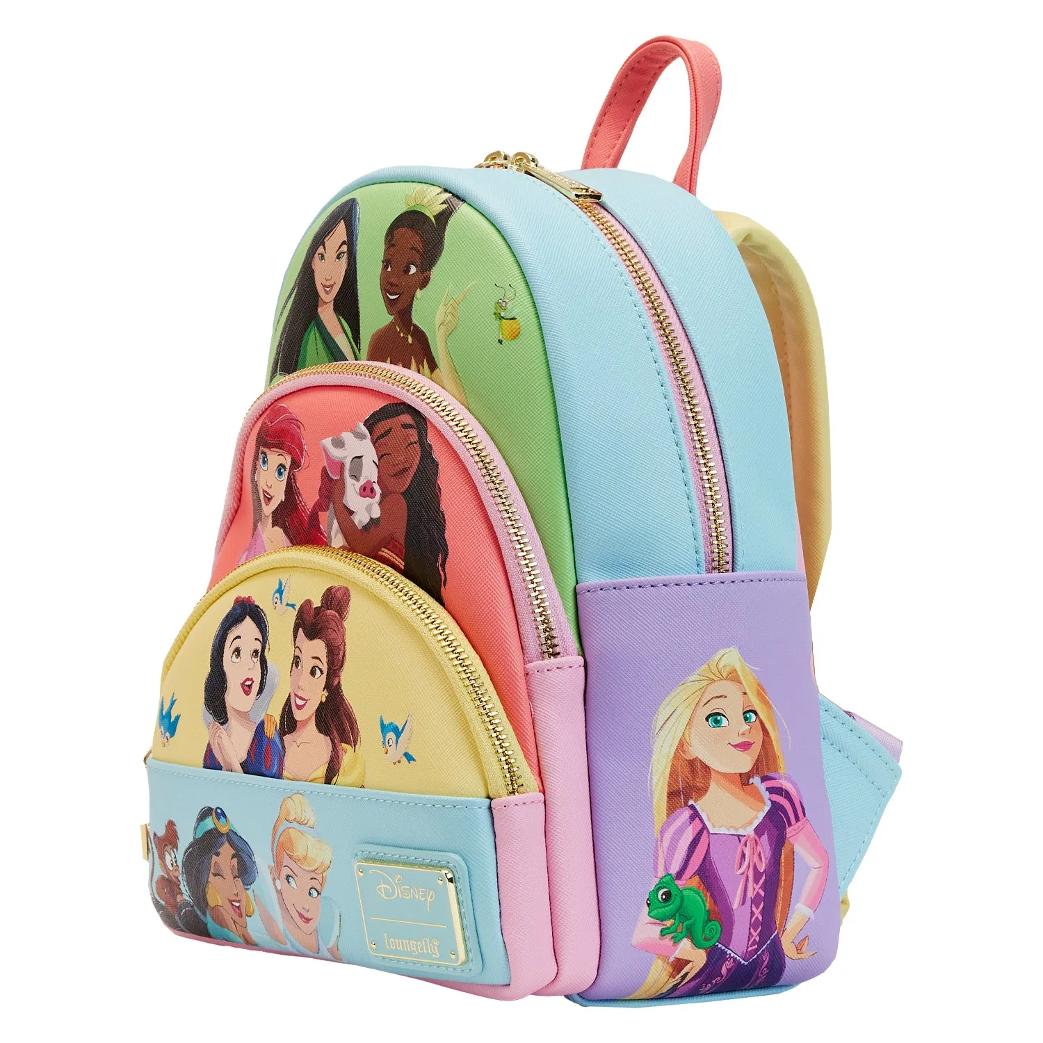 LF Disney Princess Collage Triple Pocket Mini Backpack