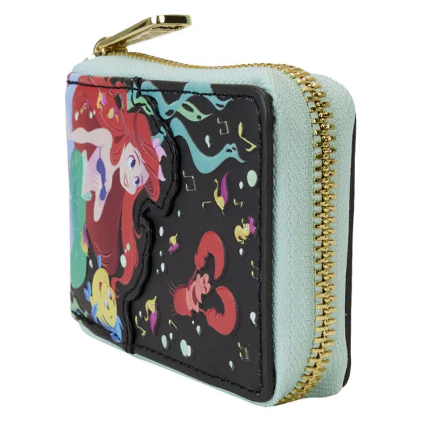 Loungefly - The Little Mermaid (1989) - 35th Anniversary Life is the Bubbles Glow in the Dark Leather Accordion Wallet