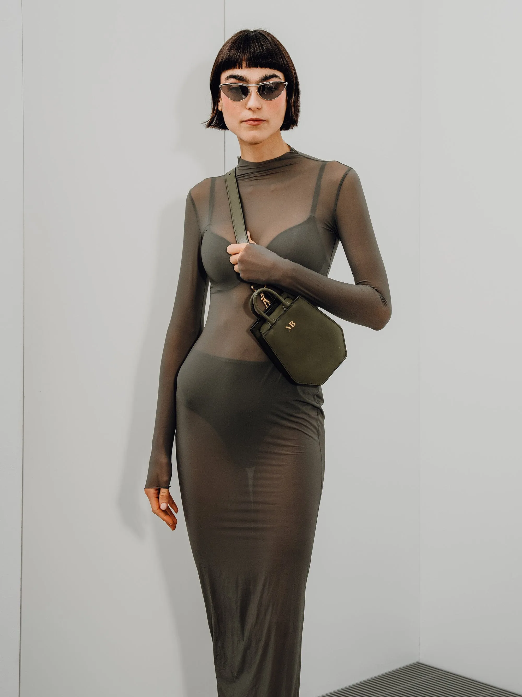 Mini Elay MIRUM® Leather Crossbody Bag | Moss