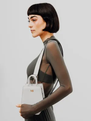 Mini Elay MIRUM® Leather Crossbody Bag | White