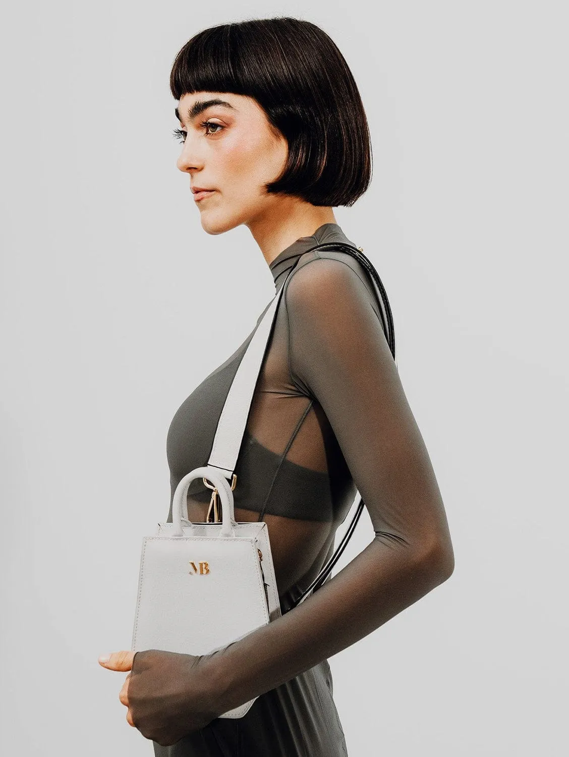Mini Elay MIRUM® Leather Crossbody Bag | White