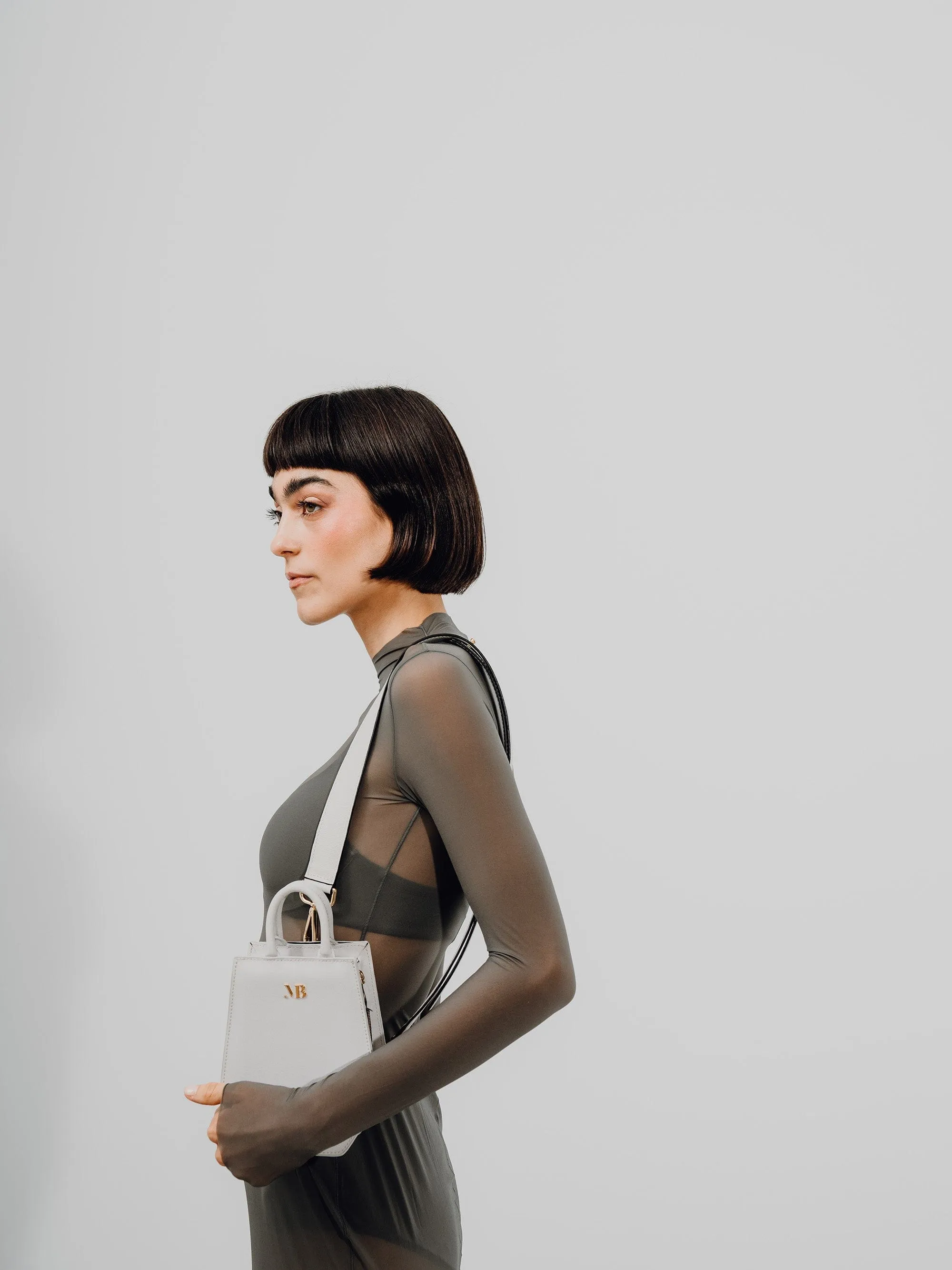 Mini Elay MIRUM® Leather Crossbody Bag | White