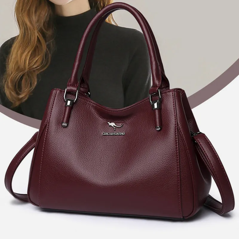 Minimalist Commuter Leather Hanbag For Women Business Crossbody Bag