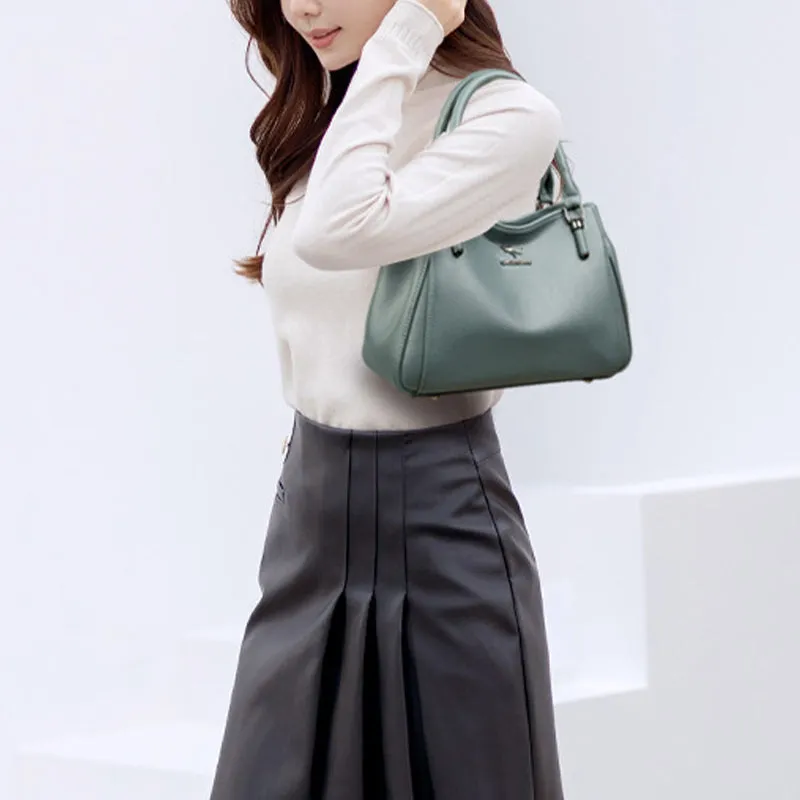 Minimalist Commuter Leather Hanbag For Women Business Crossbody Bag