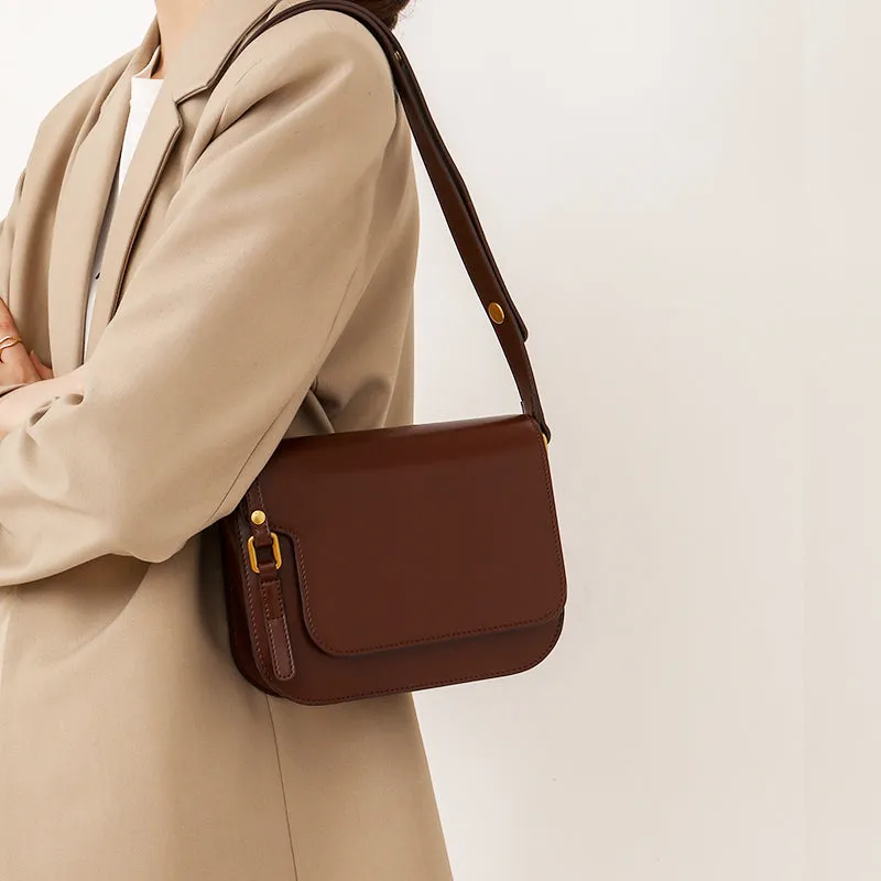 Minimalist Leather Box Bag Crossbody Bag For Ladies