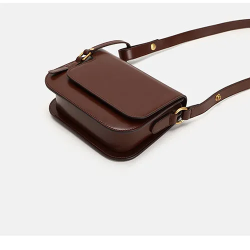 Minimalist Leather Box Bag Crossbody Bag For Ladies