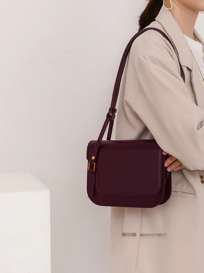 Minimalist Leather Box Bag Crossbody Bag For Ladies
