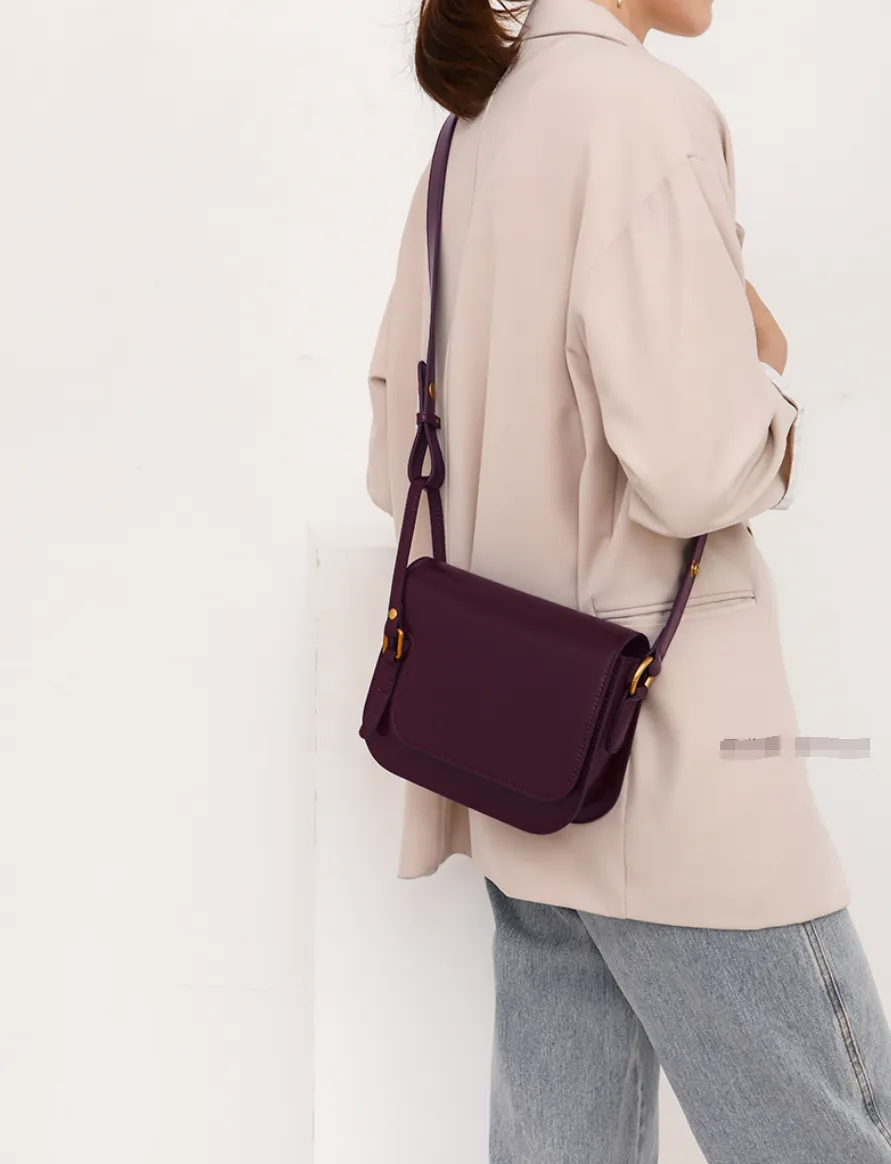 Minimalist Leather Box Bag Crossbody Bag For Ladies